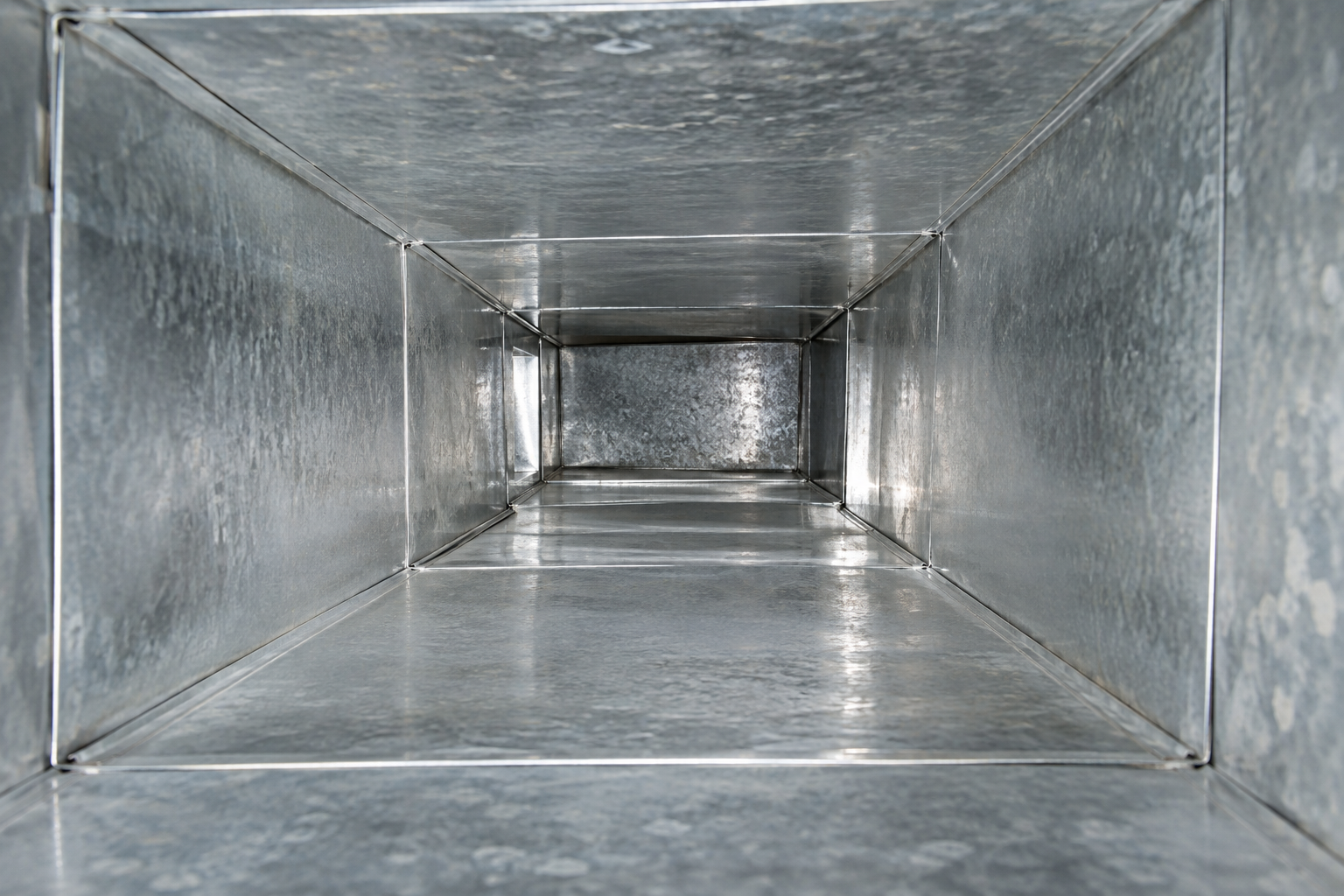 Illustrative interior of cleaned ductwork