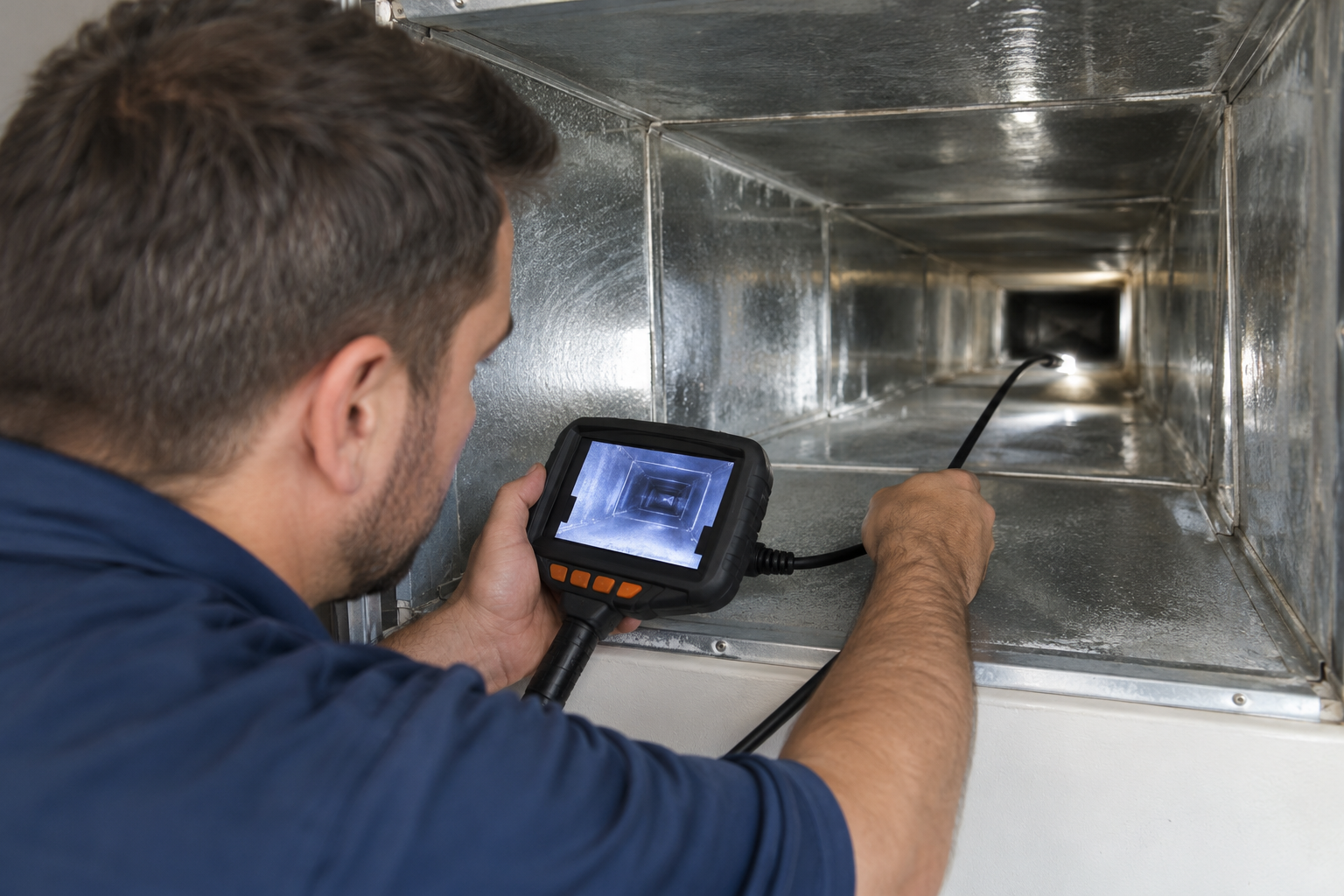 Illustrative camera examination of ductwork